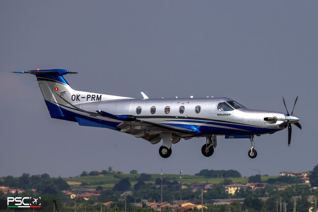 OK-PRM Pilatus PC-12/47E 1916  PT6A-67P   2019  @ Aeroporto di Verona 06 2024 © Piti Spotter Club Verona