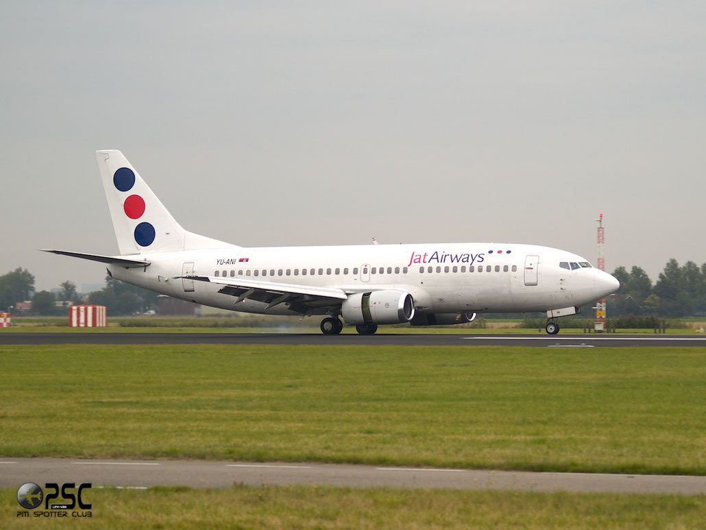 YU-ANI B737-3H9 23416/1175 Jat Airways @ Amsterdam Airport 20.09.2013 © Piti Spotter Club Verona