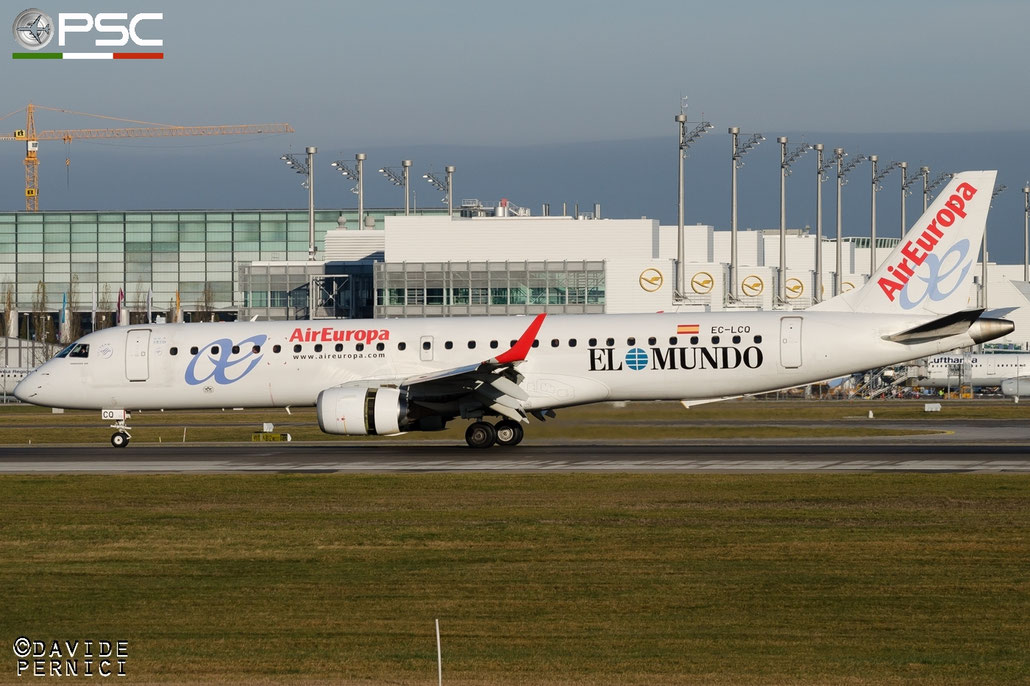 EC-LCQ ERJ195LR 19000303 Air Europa @ Munich Airport 13.12.2015 © Piti Spotter Club Verona