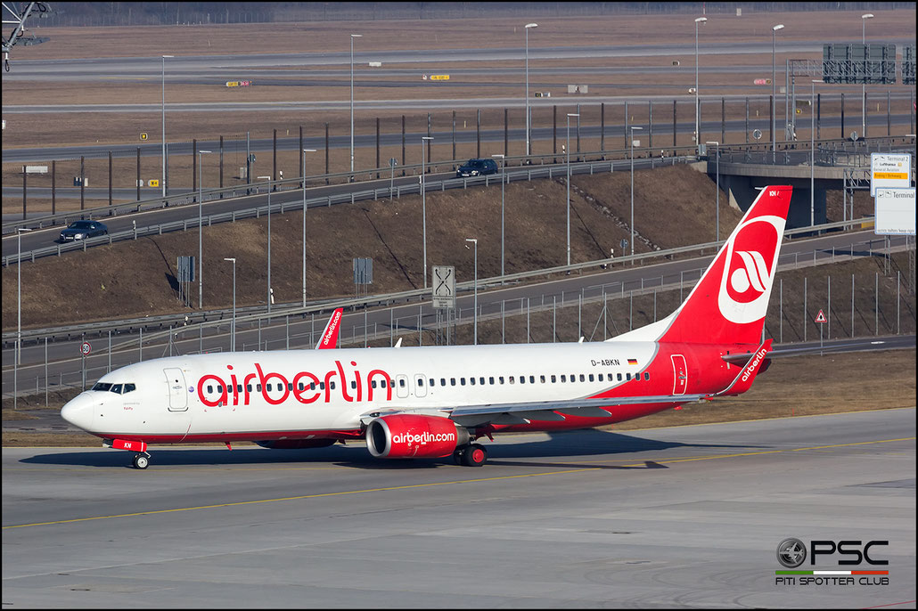 D-ABKN B737-86J 37756/3371 Air Berlin @ Munich Airport 14.02.2017 © Piti Spotter Club Verona