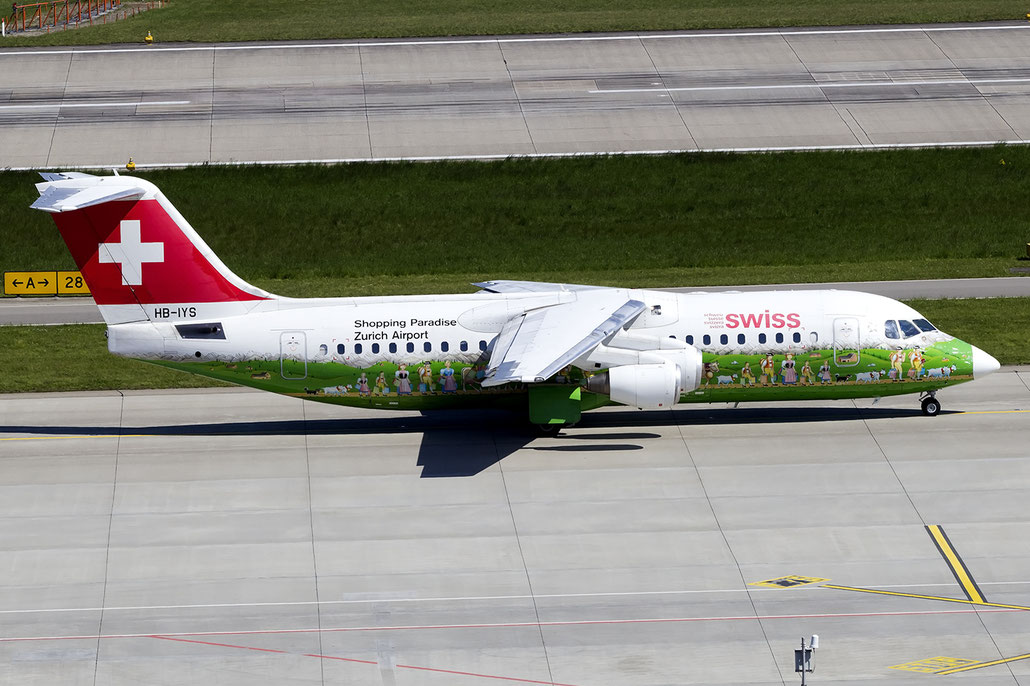 HB-IYS BAe146-RJ100 E3381 Swiss Global Air Lines @ Zurich Airport 05.2016 © Piti Spotter Club Verona