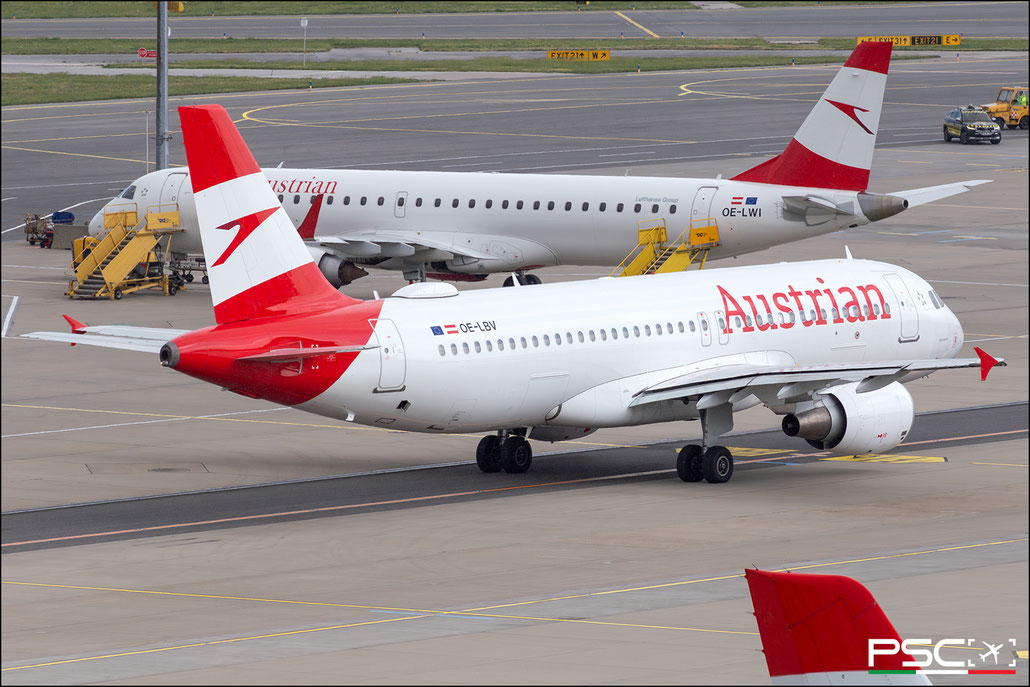 OE-LBV Airbus A320-214 1385  cfm56-5B4/P Weinviertel Austrian Airlines 2001 @ Vienna Airport 04 2024 © Piti Spotter Club Verona
