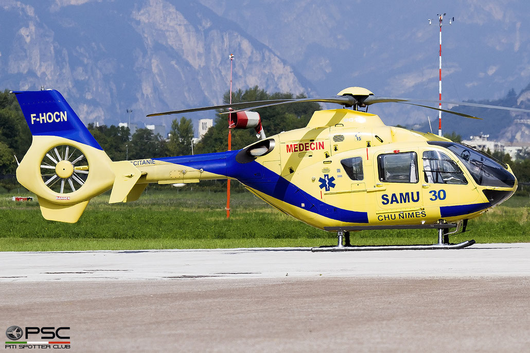 F-HOCN. Eurocopter EC-135P-2 cn 0419 2005. Babcock Mission Critical Service France @ Aeroporto di Trento 09 2021 © Piti Spotter Club Verona
