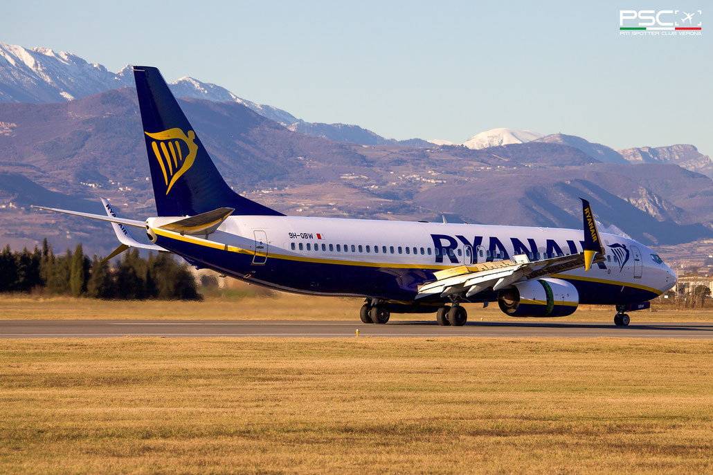 9H-QBW B737-8AS 44719/5779 Malta Air (Ryanair) @ Aeroporto di Verona 02 2024 © Piti Spotter Club Verona