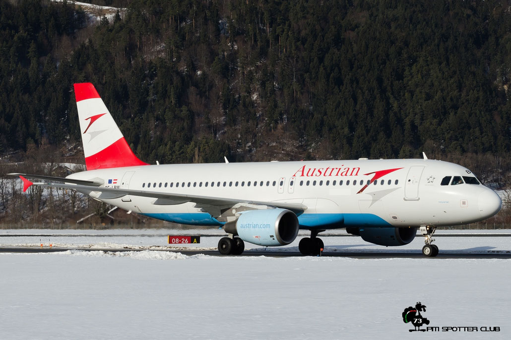OE-LBW A320-214 1678 Austrian Airlines @ Innsbruck Airport 28.01.2017 © Piti Spotter Club Verona