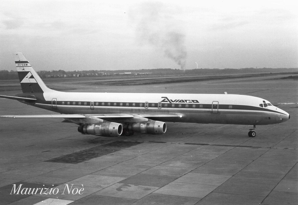 EC-CQM Douglas DC-8-54 45668 187 JT3D-3B s2  Aviaco 1963 © collezione Maurizio Noè p.g.c. - Piti Spotter Club Verona