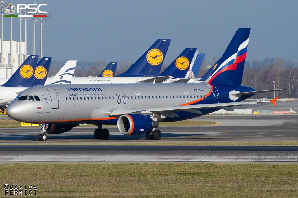 VQ-BBC A320-214 3835 Aeroflot @ Munich Airport 13.12.2015 © Piti Spotter Club Verona