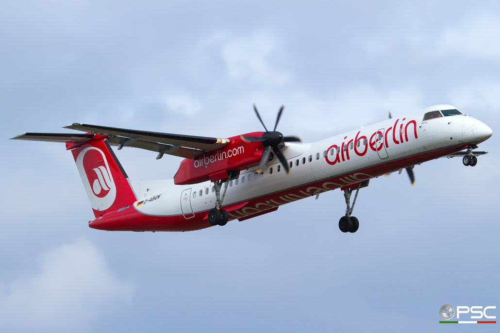 D-ABQN DHC-8-402 4124 Air Berlin @ Bologna Airport 04.04.2017 © Piti Spotter Club Verona
