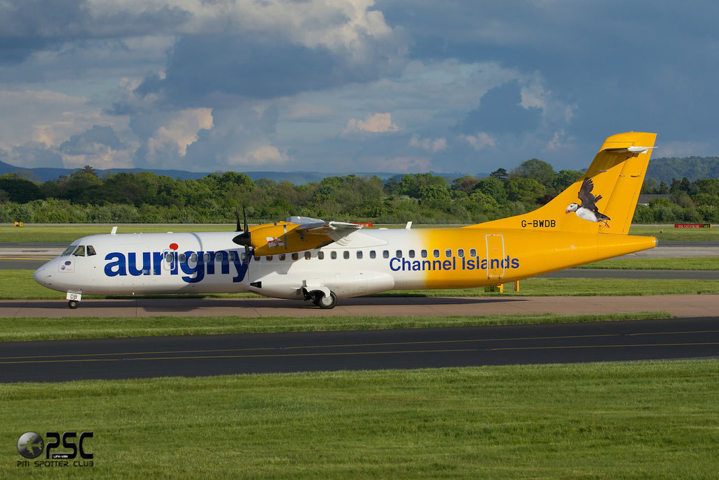 G-BWDB ATR72-202 449 Aurigny Air Services @ Manchester Airport 13.05.2014  © Piti Spotter Club Verona