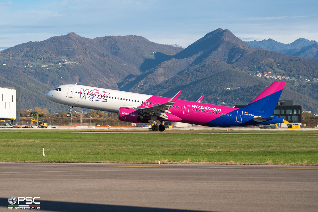 9H-WAQ A321-271NX 10393 Wizz Air Malta @ Bergamo 11 2023 © Piti Spotter Club Verona