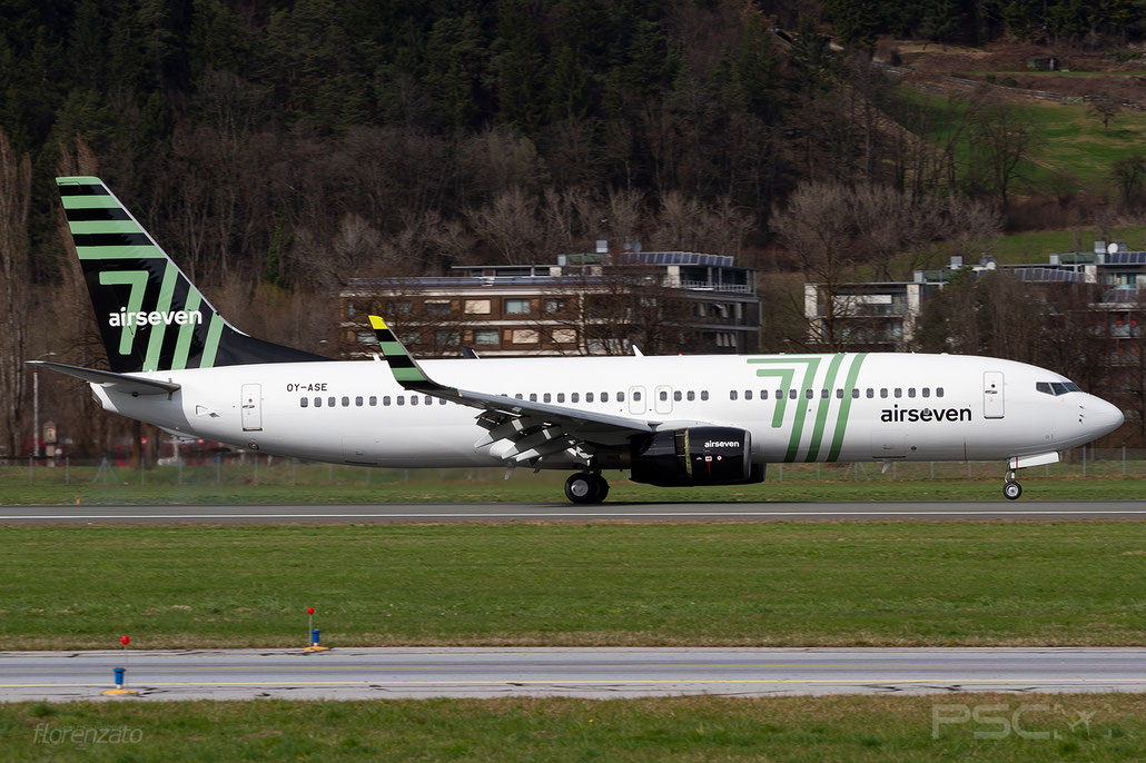OY-ASE B737-8FH 35101/2459 Airseven @ Innsbruck 03.2024 © Piti Spotter Club Verona