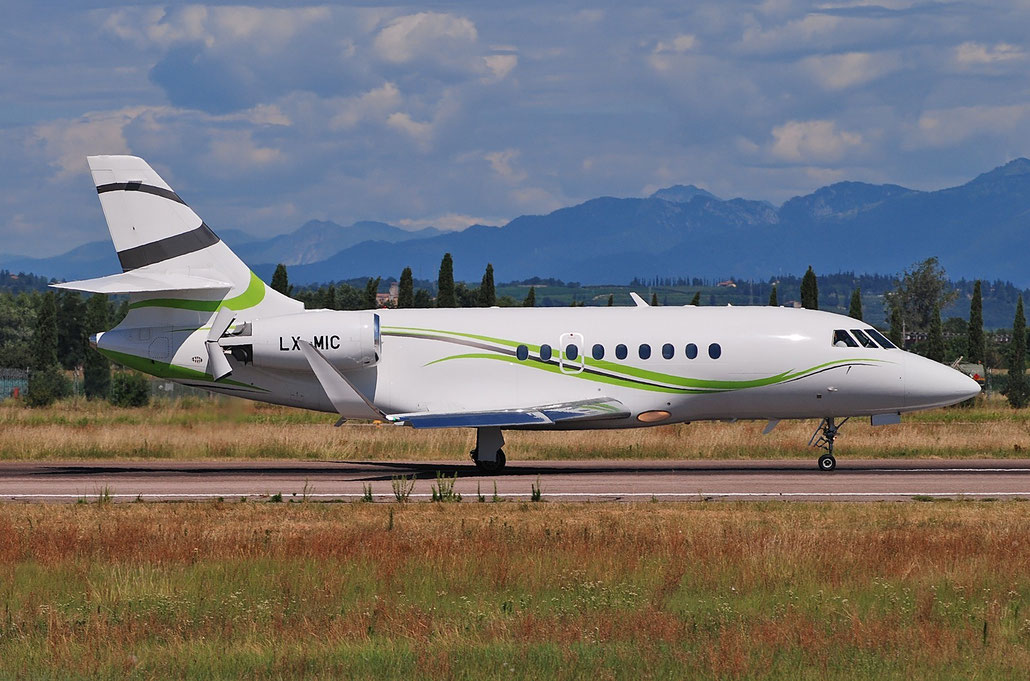 LX-MIC Falcon 2000S 705 Global Jet Luxembourg @ Aeroporto di Verona 07.2018  © Piti Spotter Club Verona