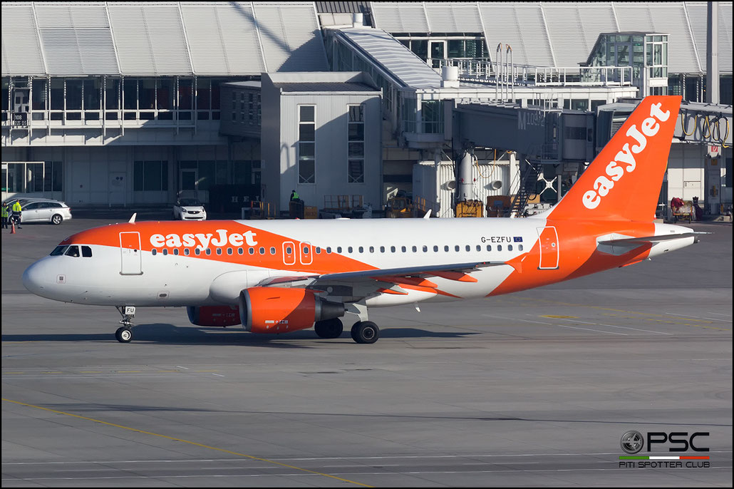 G-EZFU A319-111 4313 EasyJet Airline @ Munich Airport 14.02.2017  © Piti Spotter Club Verona