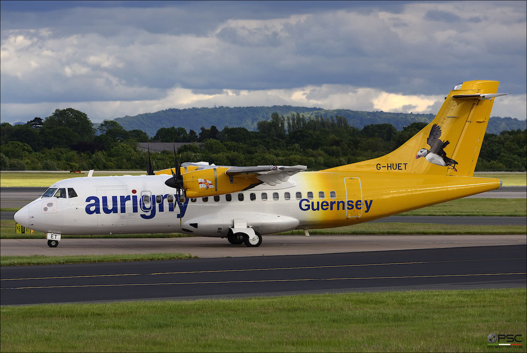 G-HUET ATR42-500 584 Aurigny Air Services @ Manchester Airport 21.06.2015 © Piti Spotter Club Verona