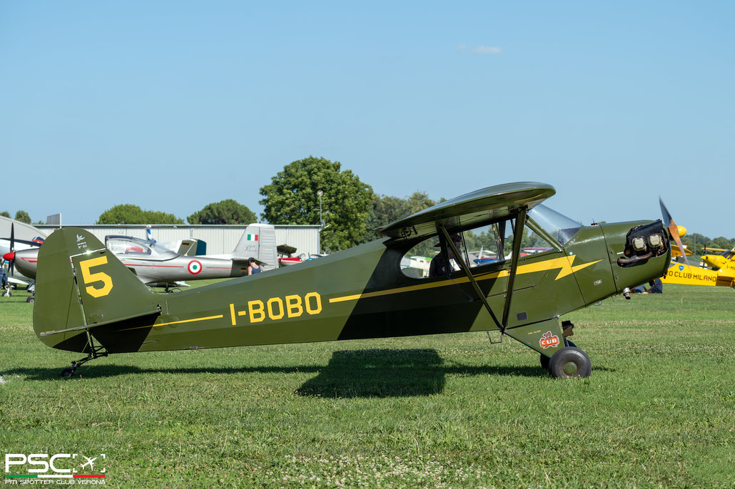 I-BOBO - Piper J-3C-65 Cub · Serial #: 12128 - Private @ Bagnolo FlyParty 06 2024 © Piti Spotter Club Verona