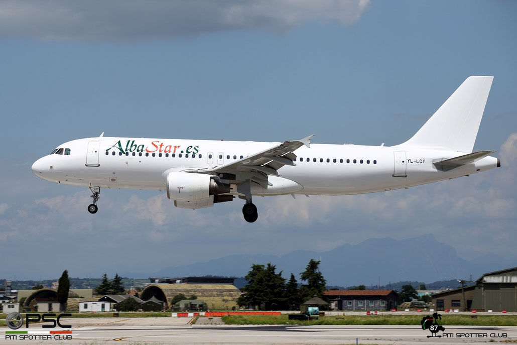 YL-LCT A320-214 2233 AlbaStar @ Aeroporto di Verona - 17/06/2016 © Piti Spotter Club Verona