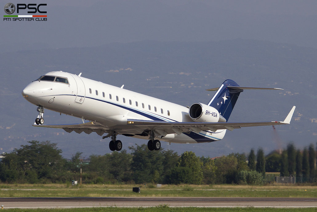 9H-VGA CL-850 8077 Hyperion Aviation @ Aeroporto di Verona 09.09.2018  © Piti Spotter Club Verona
