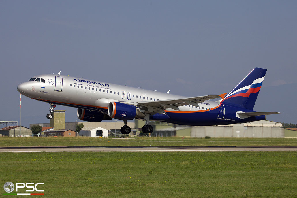 VQ-BCN A320-214 3954 Aeroflot @ Aeroporto di Verona 09.09.2018  © Piti Spotter Club Verona