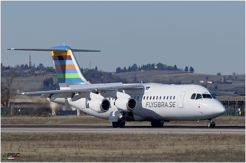 SE-DSY BAe146-RJ100 E3263 BRA - Braathens Regional Airlines @ Aeroporto di Verona 25.02.2017  © Piti Spotter Club Verona