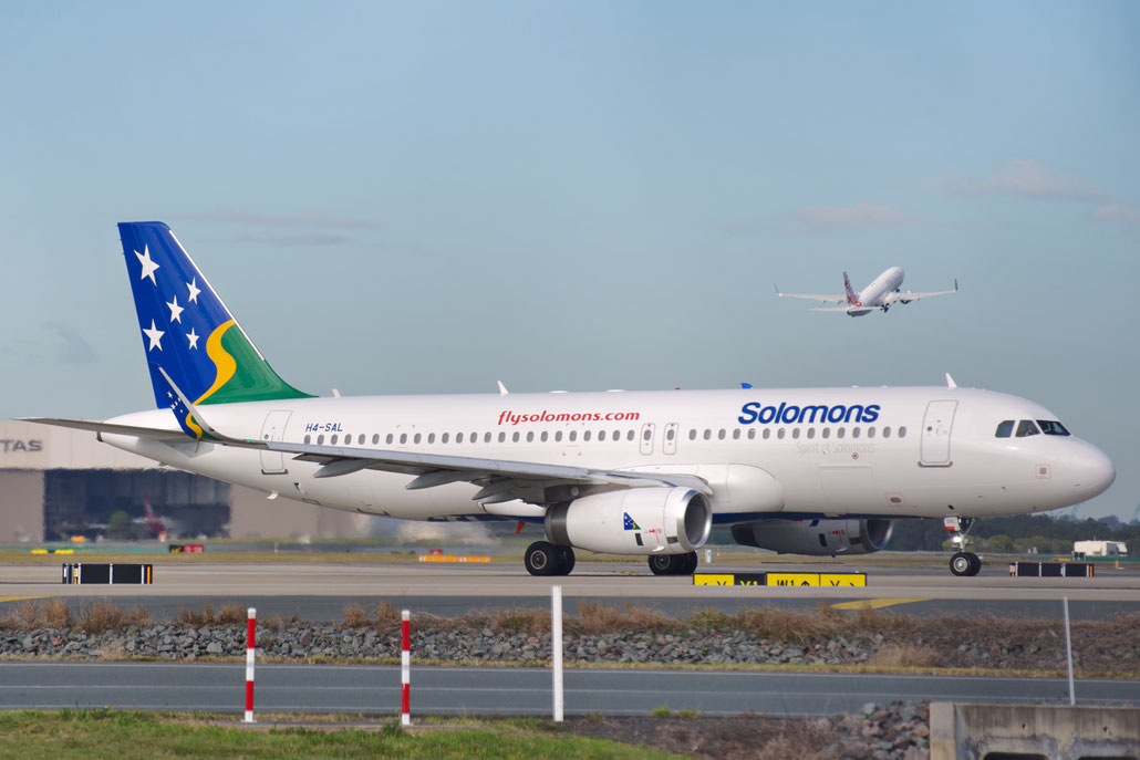 H4-SAL Airbus A320-232 sl 5566  V2527-A5  Solomon Airlines (BOC Aviation) 2013 @ Brisbane BNE 08 2025 © Piti Spotter Club Verona