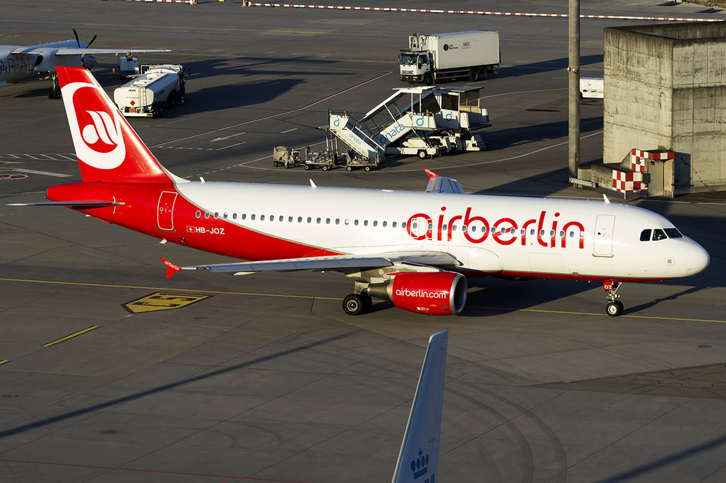 HB-JOZ A320-214 4631 Belair Air Berlin c/s @ Zurich Airport 05.2016 © Piti Spotter Club Verona