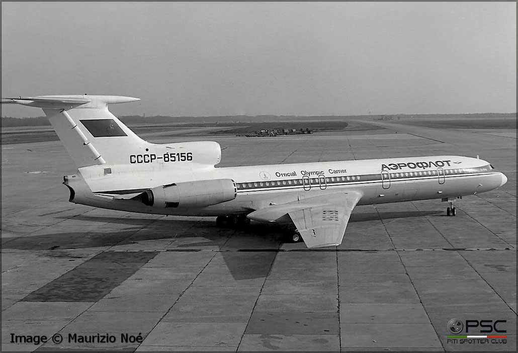 RA-85156 Tupolev Tu-154B 76A156  NK-8-2U  Aeroflot 1976 @ Milano Malpensa © collezione Maurizio Noè - Piti Spotter Club Verona