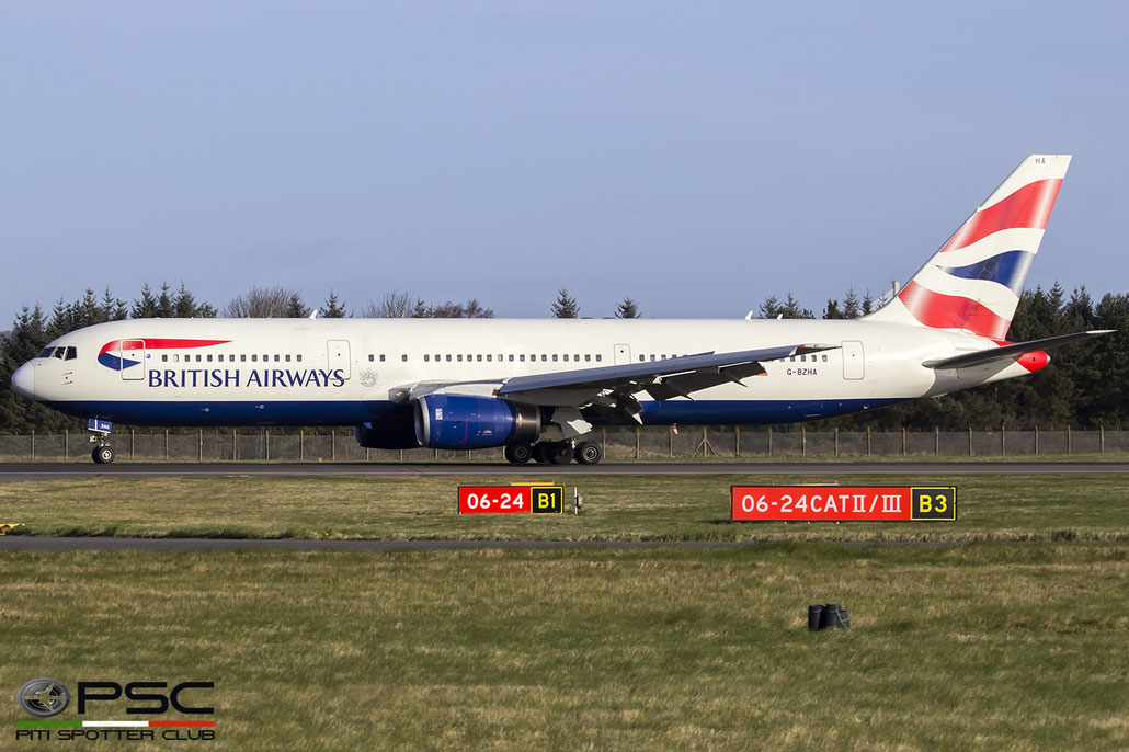 G-BZHA B767-336ER 29230/702 British Airways @ Edinburgh Airport 04.04.2017  © Piti Spotter Club Verona