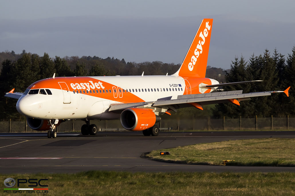 G-EZDY A319-111 3763 EasyJet Airline @ Edinburgh Airport 04.04.2017 © Piti Spotter Club Verona