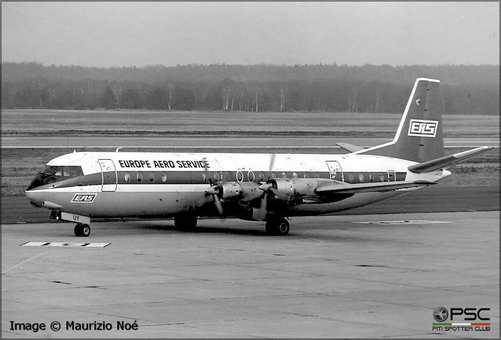 F-BVUY Vickers 952 Vanguard 744 RR Tyne 512 EAS Europe Aero Service 1961 © collezione Maurizio Noè p.g.c. - Piti Spotter Club Verona
