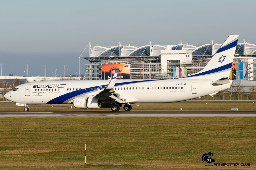 4X-EHD B737-958ER 41555/5311 El Al Israel Airlines @ Munich Airport 12.2016 © Piti Spotter Club Verona