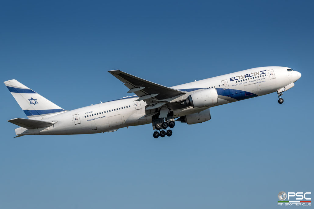 4X-ECC B777-258ER 30833/335 El Al Israel Airlines @ Aeroporto di Verona 08.2019  © Piti Spotter Club Verona