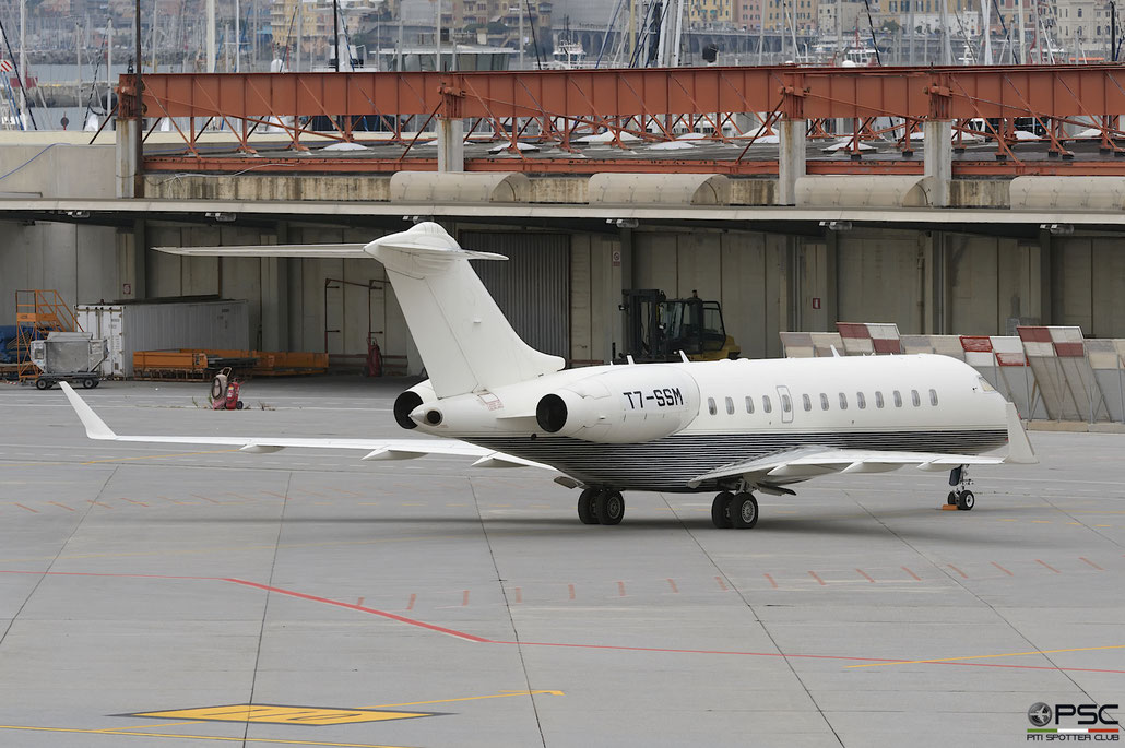 T7-SSM Global Express 9136 Skyline Aviation @ Genova Airport 23.09.2017 © Piti Spotter Club Verona