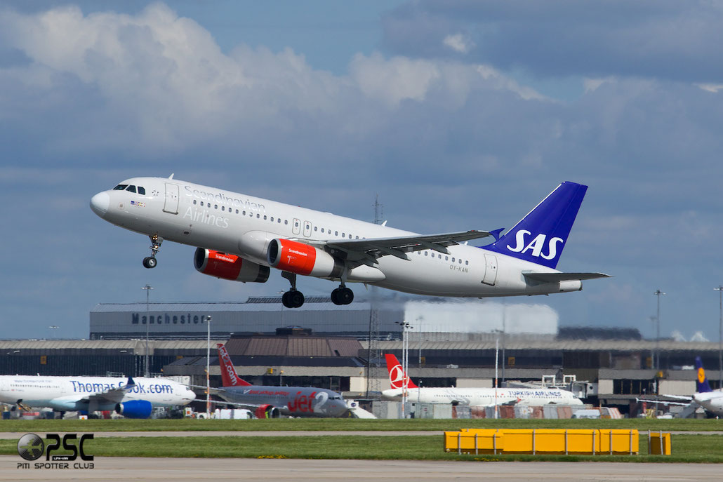 OY-KAN A320-232 2958 SAS Scandinavian Airlines - Scandinavian Airlines System @ Manchester Airport 13.05.2014 © Piti Spotter Club Verona