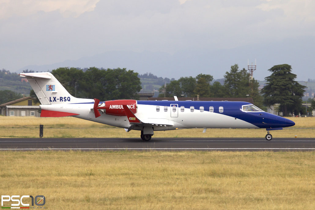 LX-RSQ Learjet 45XR 45-398 Ducair - European Air Ambulance S.A. @ Aeroporto di Verona 12.2018  © Piti Spotter Club Verona