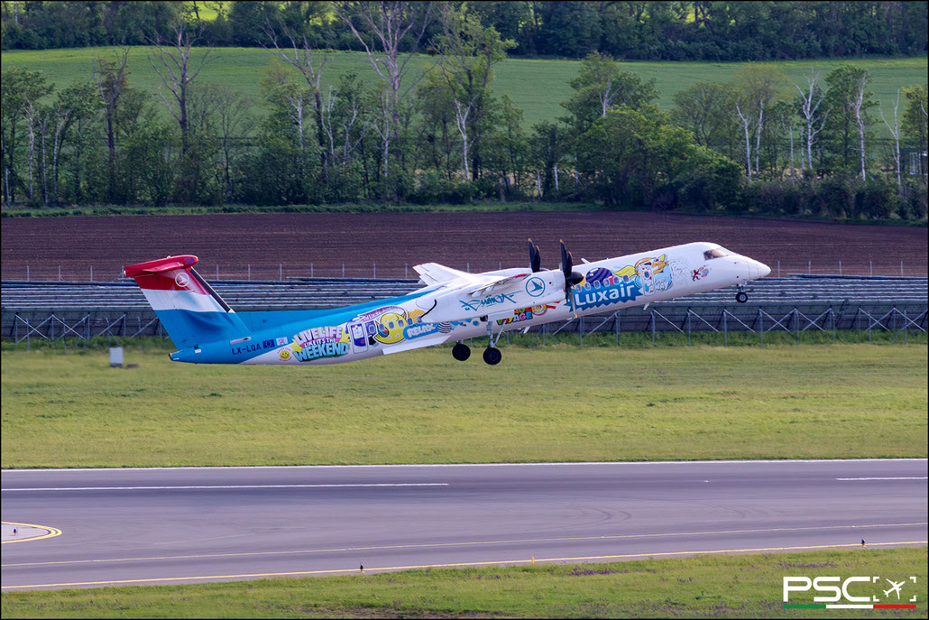 LX-LQA de Havilland Canada DHC-8-402 4468  PW150A  Luxair 2013  @ Vienna Airport 04 2024 © Piti Spotter Club Verona 
