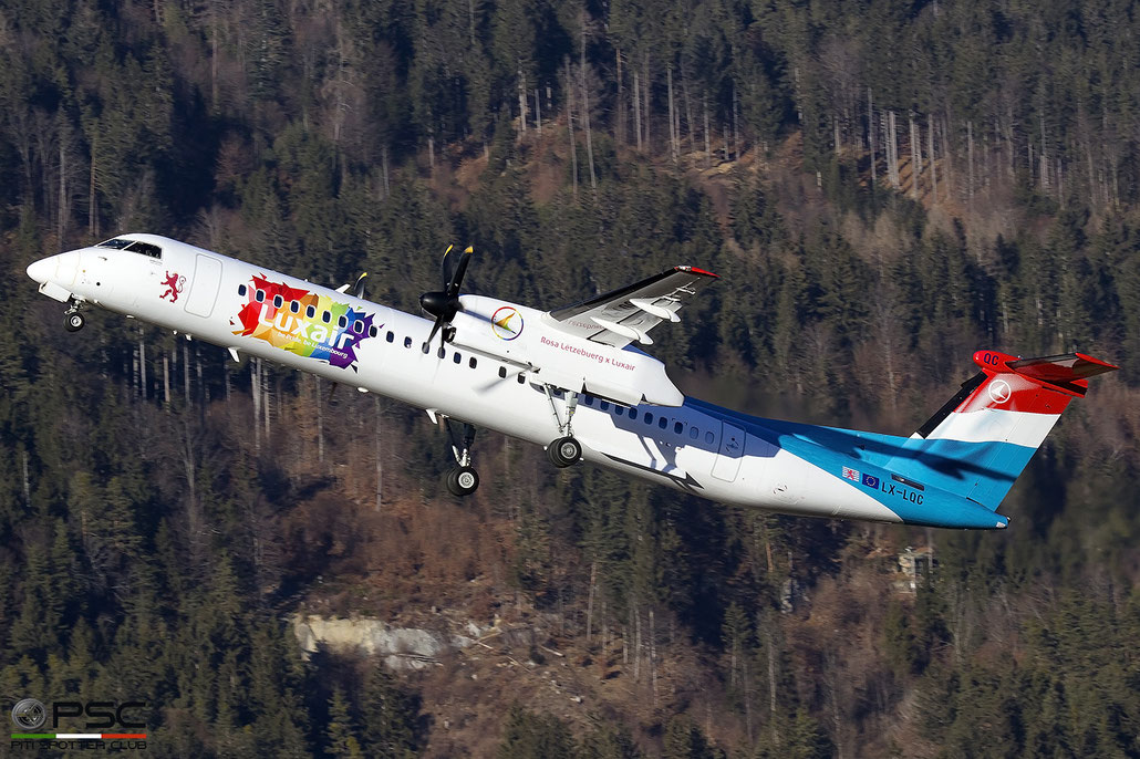 LX-LQC  DHC-8-402  4513  Luxair  @ Innsbruck © 01 2022 Piti Spotter Club Verona