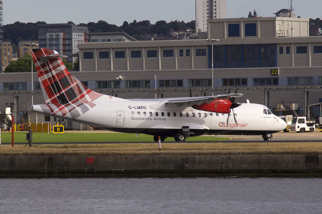 G-LMRD  ATR42-500  584  Loganair  @ London City Airport ©  2022 Piti Spotter Club Verona 