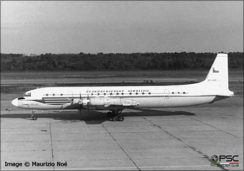 OK-PAE Ilyushin IL-18V 181002902 29-02 AI-20K  ČSA Československé Aerolinie 1961  © collezione Maurizio Noè p.g.c. - Piti Spotter Club Verona