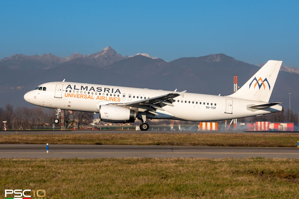 SU-TCF  A320-232  1561  Almasria Universal Airlines  @ Bergamo Airport © 01 2022 Piti Spotter Club Verona