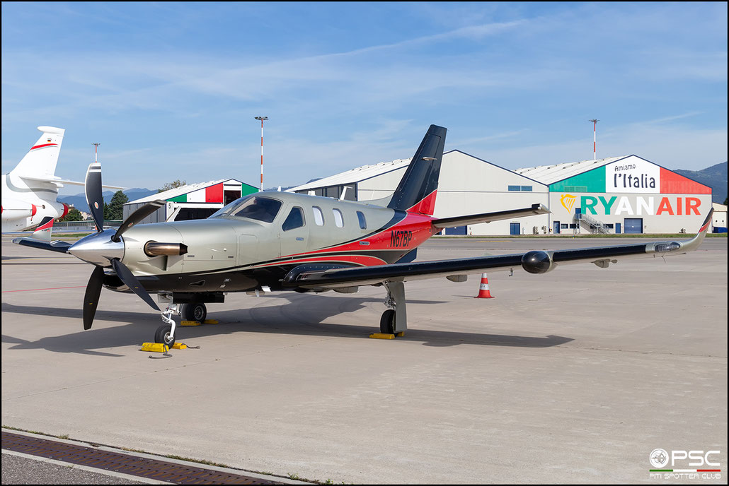 N67BP TBM-900 1110 TBM N67BP Inc. Trustee @ Bergamo 09 2023 © Piti Spotter Club Verona