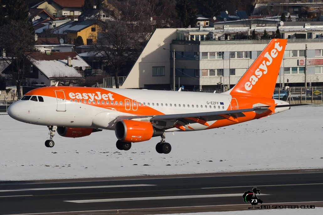 G-EZFF A319-111 3844 EasyJet Airline @ Innsbruck Airport 24.01.2016  © Piti Spotter Club Verona