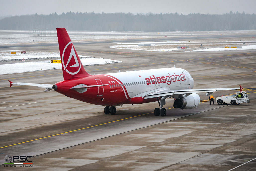 TC-ATM A320-232 2753 AtlasGlobal @ Zurich Airport 21.01.2017 © Piti Spotter Club Verona