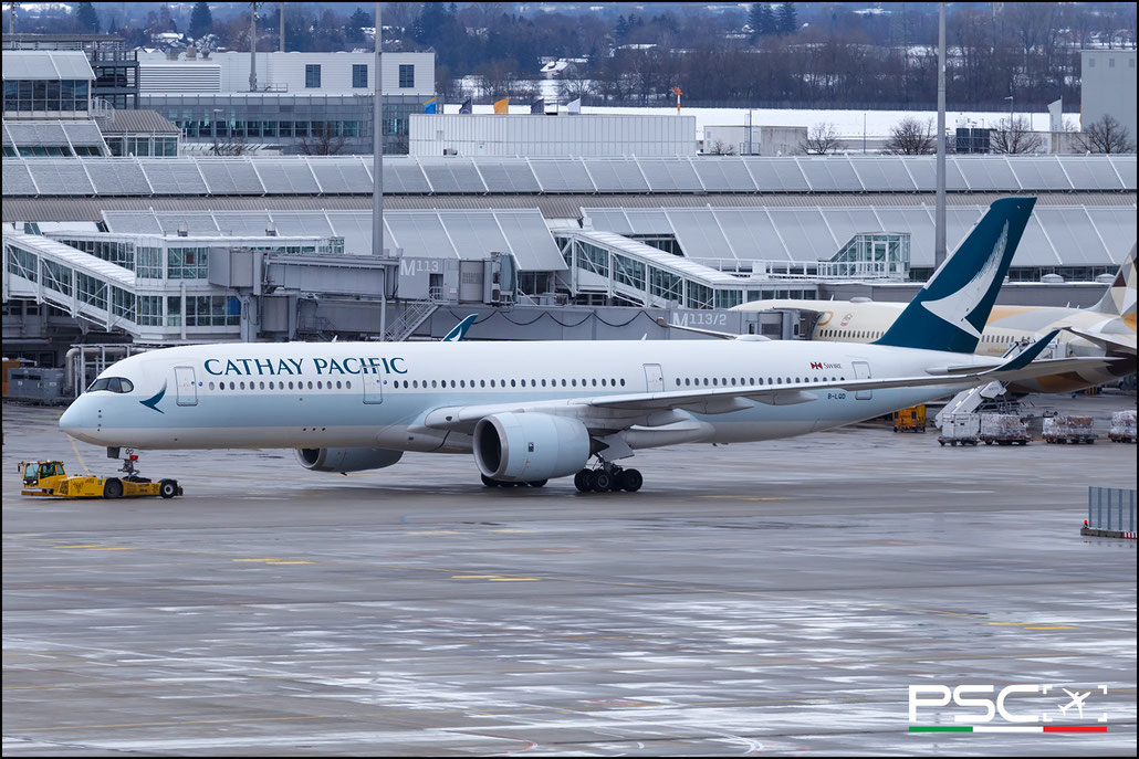 B-LQD Airbus A350-941 396  Trent XWB-84  Cathay Pacific 2019 @ Munich MUC 02 2026 © Piti Spotter Club Verona
