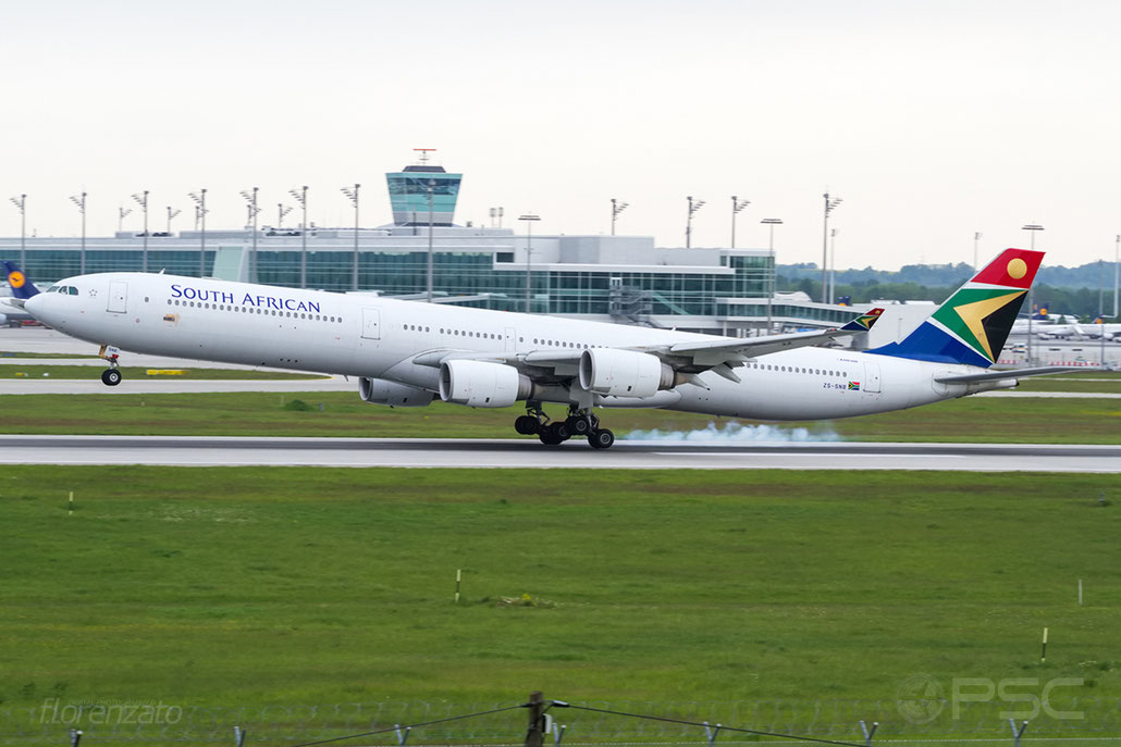 ZS-SNB A340-642 417 South African Airways @ Munich Airport 15.05.2016 © Piti Spotter Club Verona