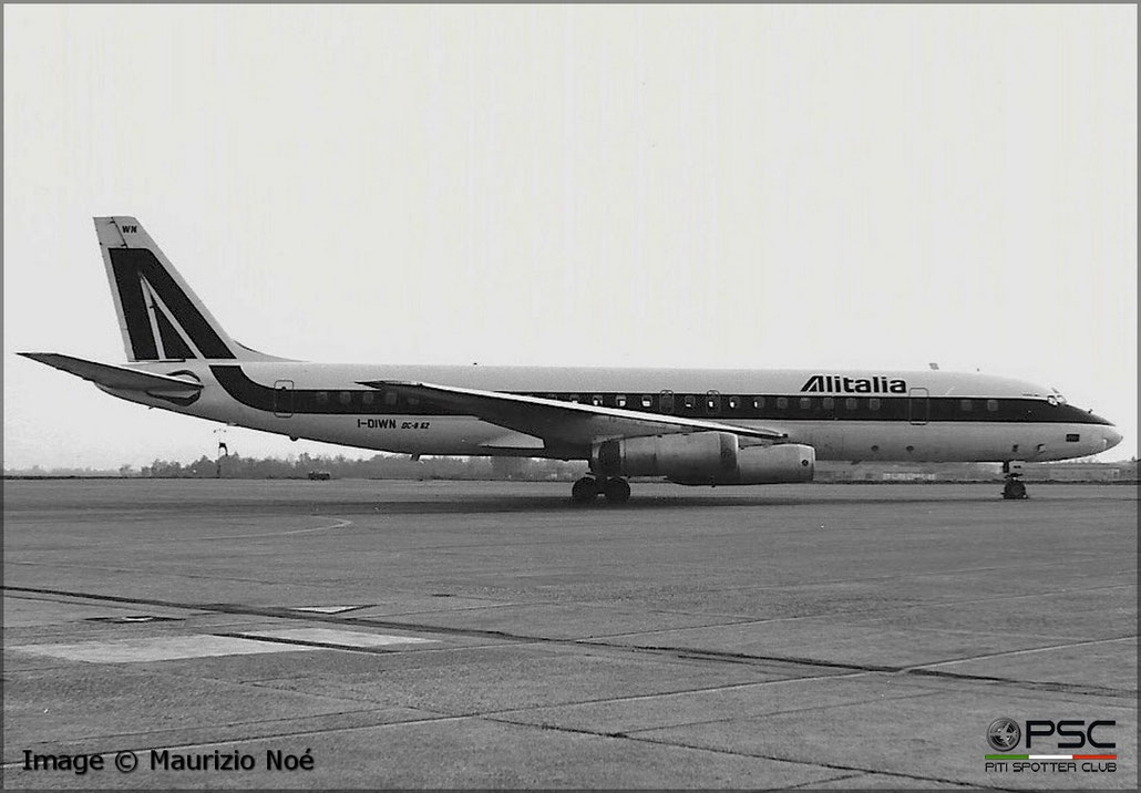 I-DIWN Douglas DC-8-62H 45909 307 JT3D-7 s3 Alitalia 1967  © collezione Maurizio Noè p.g.c. - Piti Spotter Club Verona
