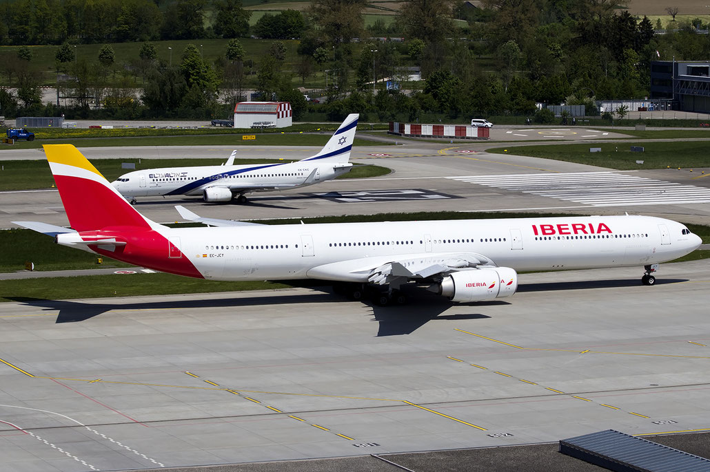 EC-JCY A340-642 617 Iberia Líneas Aéreas de España @ Zurich Airport 05.2016 © Piti Spotter Club Verona
