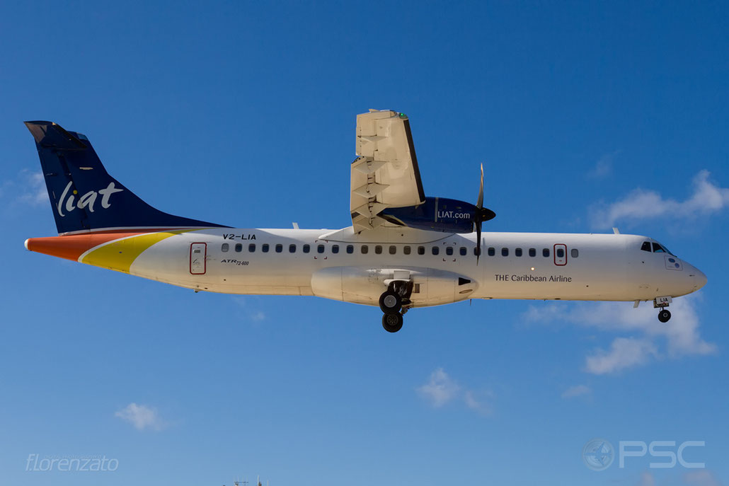 V2-LIA ATR72-212A 1077 LIAT - Leeward Islands Air Transport Services @ Sint Maarten Airport 09.04.2016 © Piti Spotter Club Verona