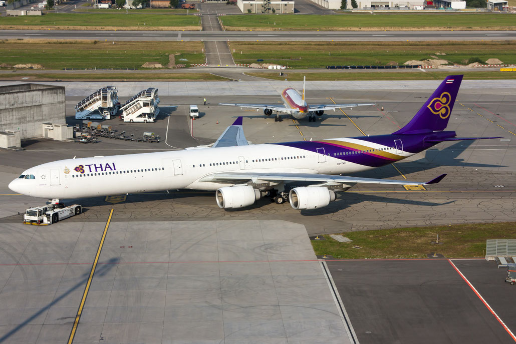 HS-TNB A340-642 681 Thai Airways International @ Zurich Airport 20.07.2013 © Piti Spotter Club Verona
