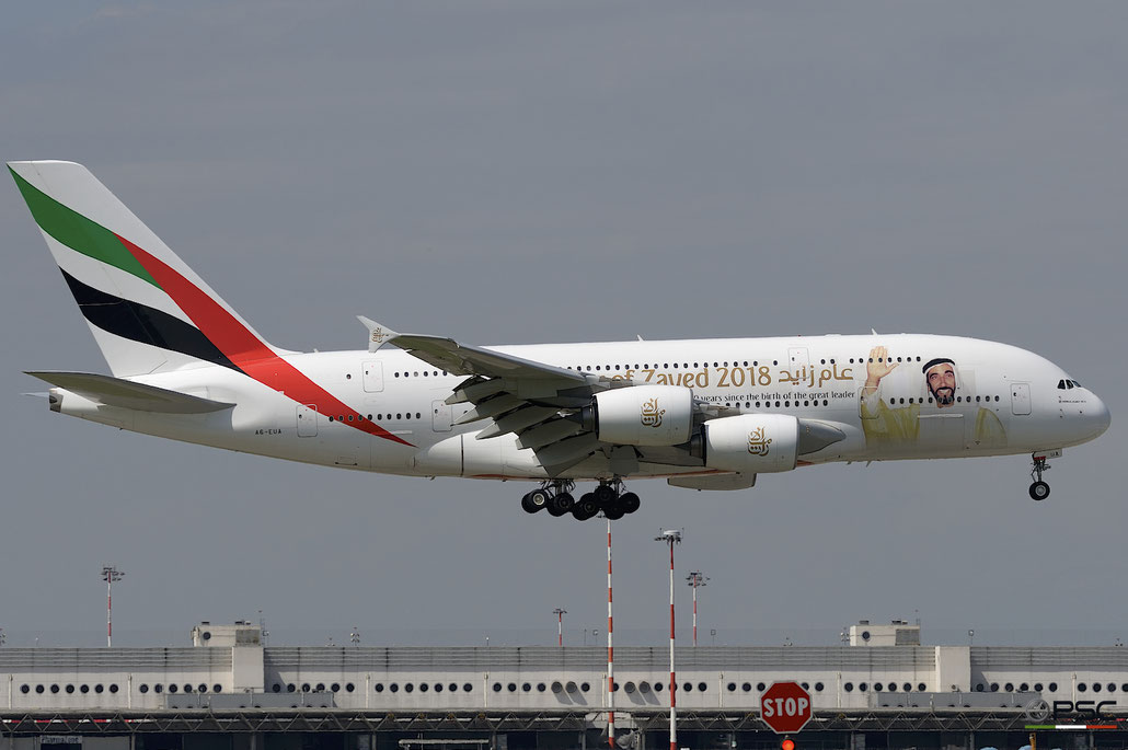 A6-EUA A380-861 211 Emirates @ Milano Malpensa Airport 05.05.2018 © Piti Spotter Club Verona