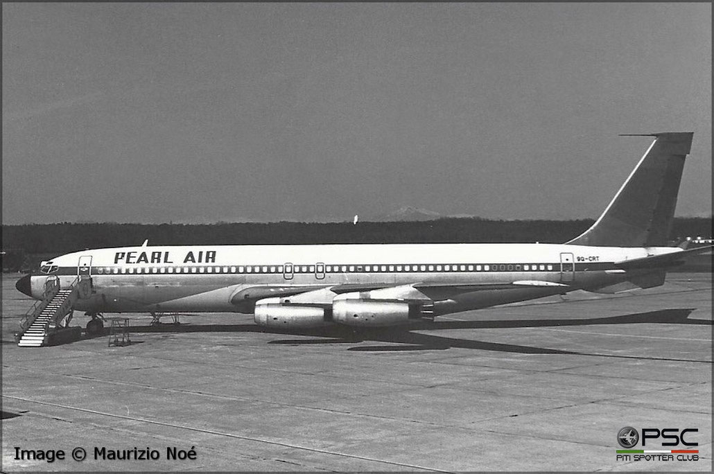 9Q-CRT Boeing 707-430 17718 90 Conway 508  Pearl Air 1960  © collezione Maurizio Noè p.g.c. - Piti Spotter Club Verona